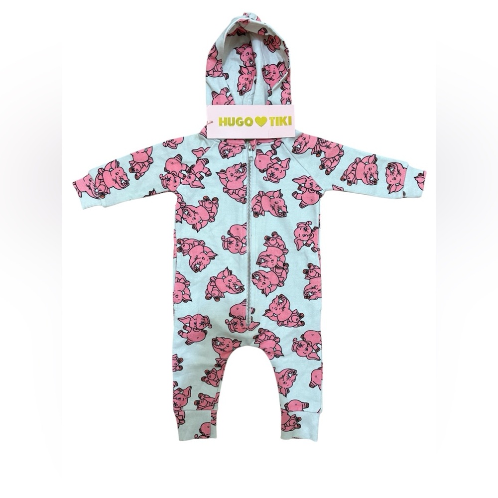 Hugo Tiki Pink Elephant Kids Footie